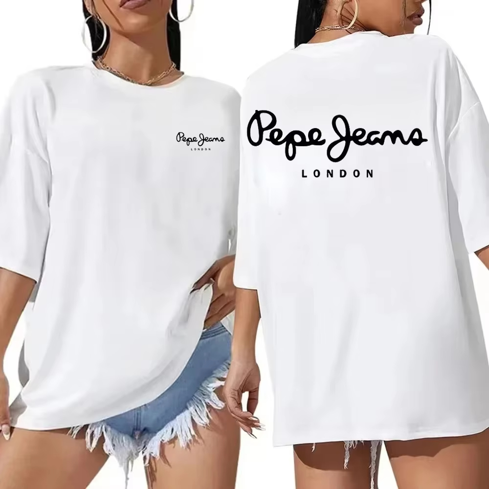 Streetwear Brands London - Pepe Jeans London レディース＆キッズ ロゴ半袖Tシャツ、高級ブランド婦人服、Y2Kトップス、ジェンダーニュートラルなストリートスタイル