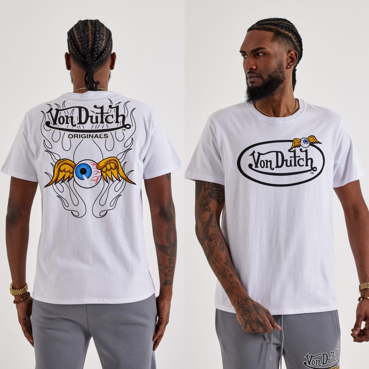 Streetwear Brand With Eye Logo - フライングアイロゴ Von オートバイストリートトレンドブランド Tシャツコットングラフィック Tシャツ男性女性夏ストリートウェア
