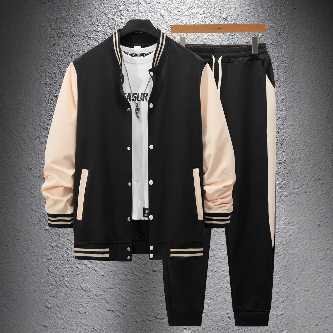 秋冬新作 メンズ 2ピース ベースボールジャケットセット カ - Streetwear Zipper のレビューと価格