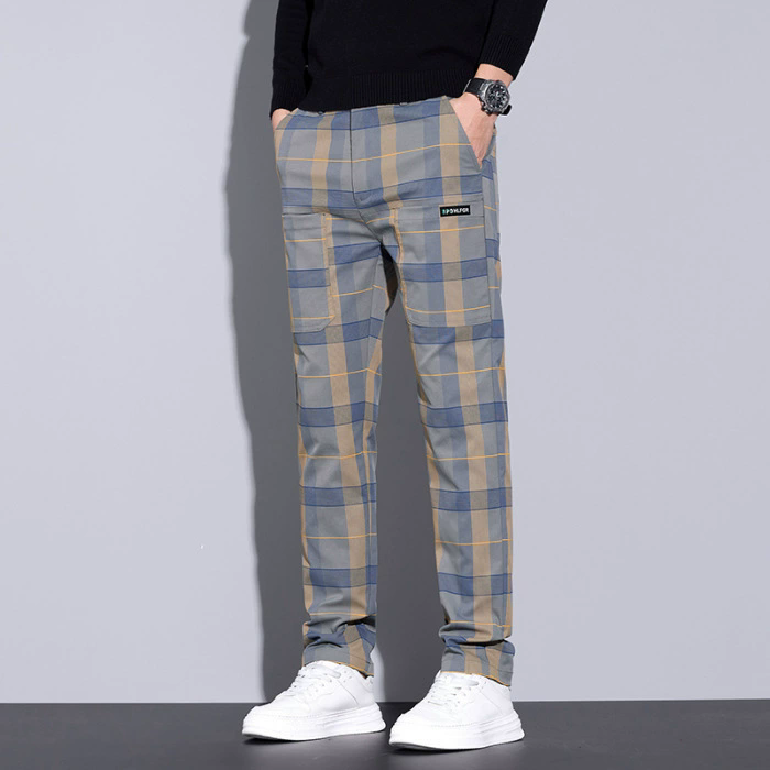 メンズチェック柄パンツ – スリムフィットカジュアルパンツ、 - Urban Streetwear Brand のレビューと価格