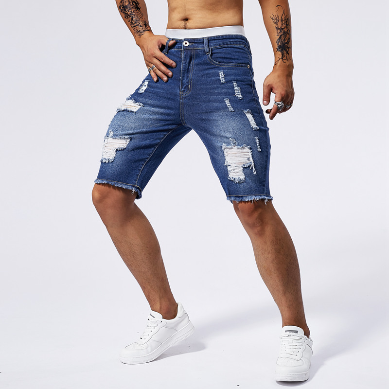 2025 夏の新メンズリッピングデニムショーツファッションヴ - Streetwear Brand Vintage のレビューと価格