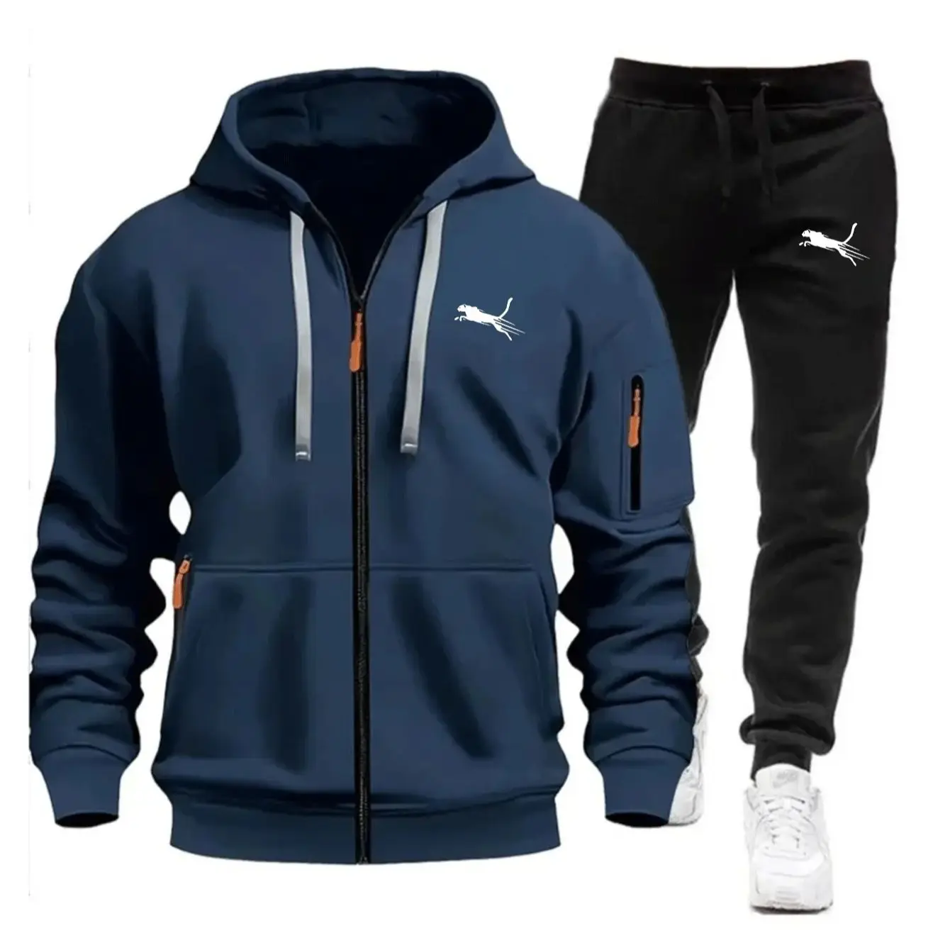 メンズカジュアルスウェットスーツ デイリージッパーフーディー - Streetwear Zipper のレビューと価格
